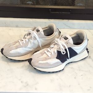 New Balance Cream and Navy Sneakers